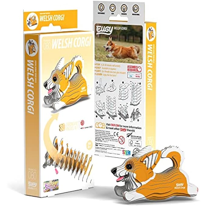 WELSH CORGI 3D PUZZLE, 27 PIECE ECO-FRIENDLY EDUCATIONAL TOY PUZZLES FOR BOYS, GIRLS & KIDS AGES 6+ - Image 4